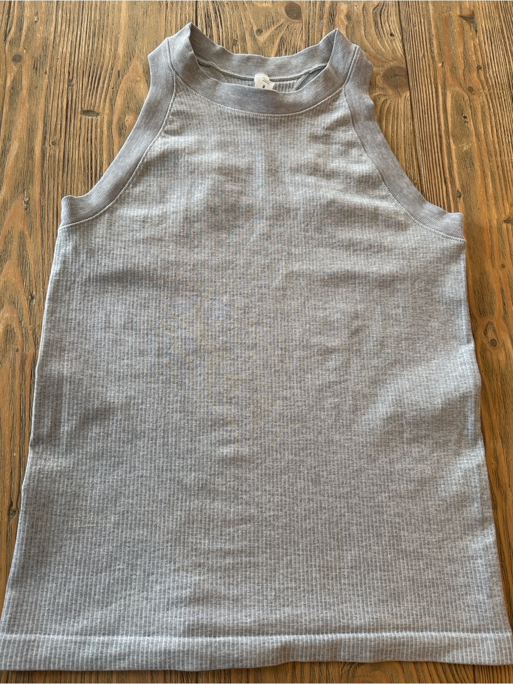 Athleta Light Gray Ribbed Racerback Tank Top - Picture 3 of 3